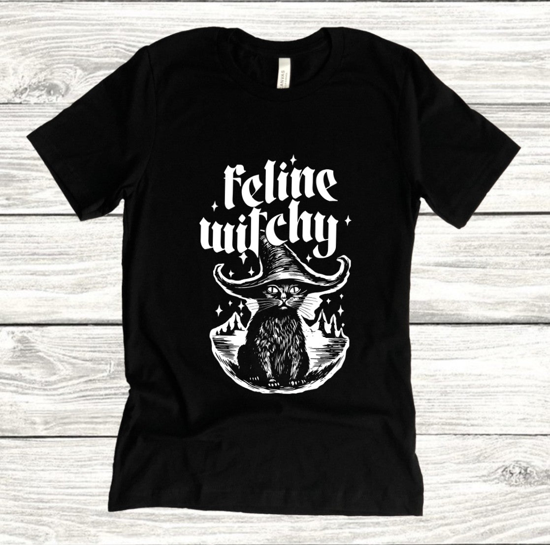 Feline Witchy - Available in T-Shirt, Pullover, Hoodie, Tank or Long Sleeve
