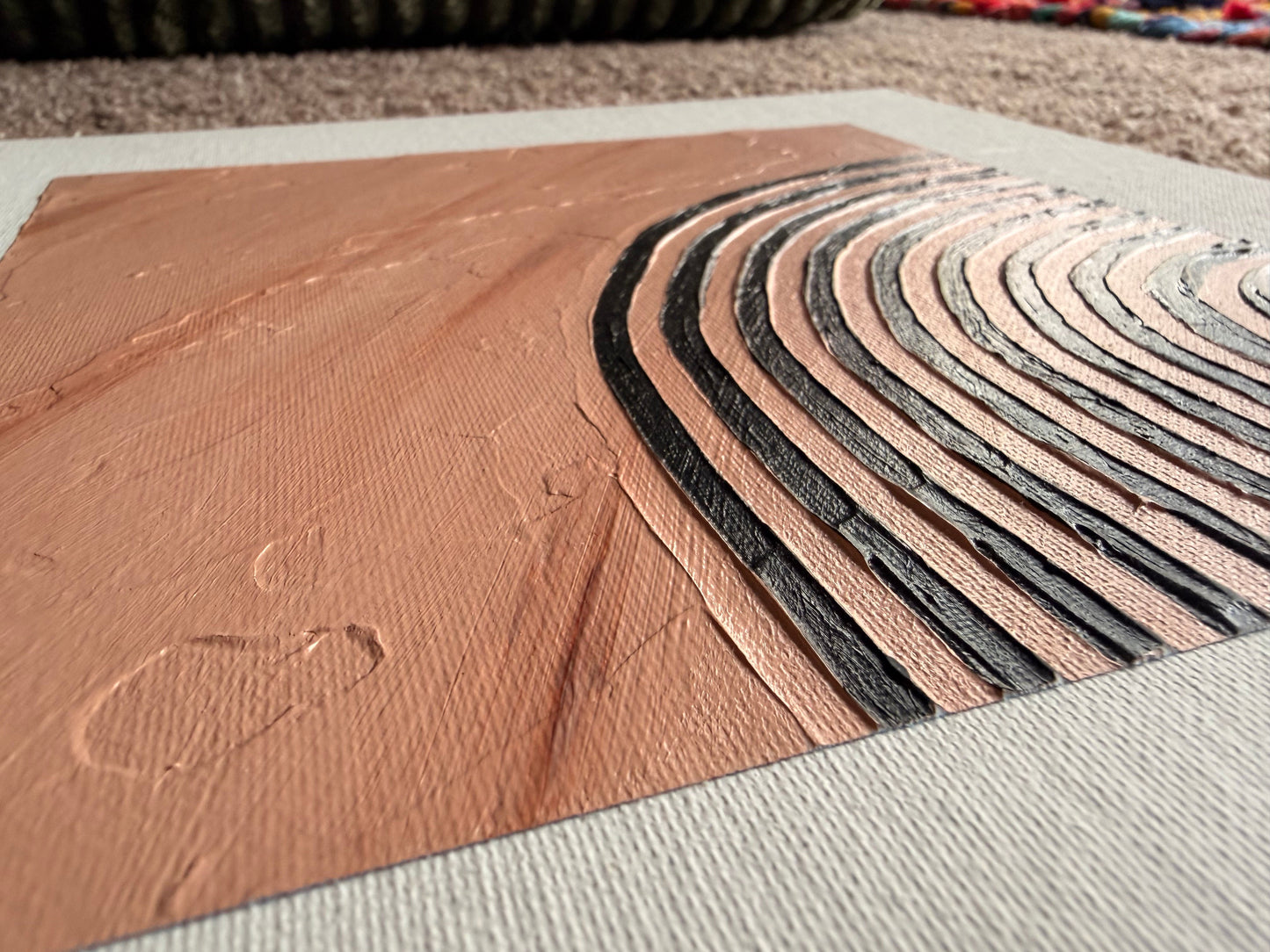 Beige Modern Rainbow Plaster Painting Art by Megan Besler (1 of 1)