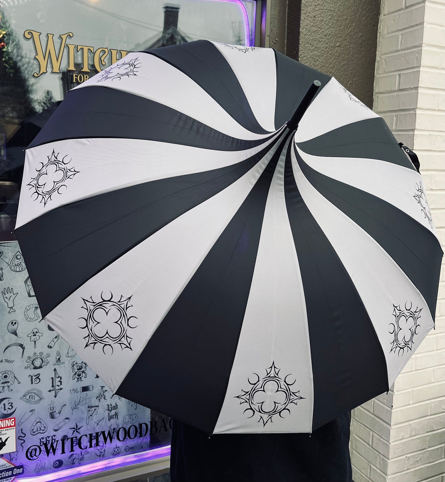 Charcoal Gothic Ornament Umbrella