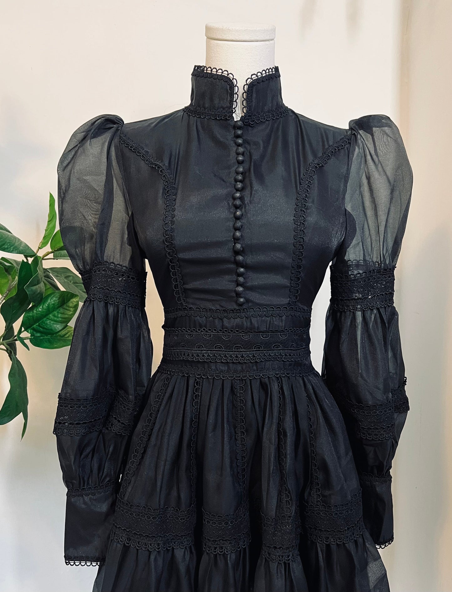 Morgana - Romantic Victorian Inspired Party Dress - BLACK - PRE-ORDER