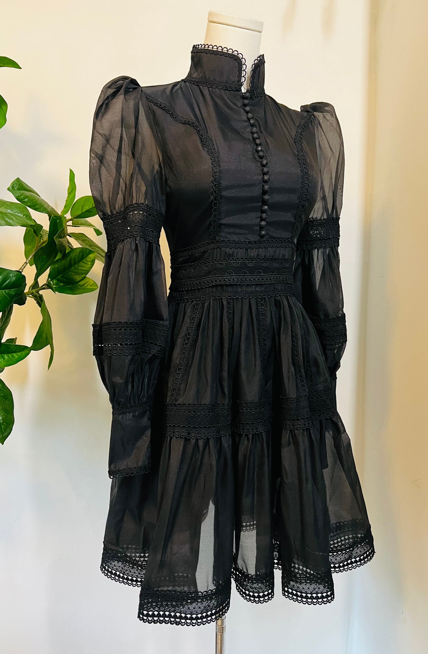 Morgana - Romantic Victorian Inspired Party Dress - BLACK - PRE-ORDER