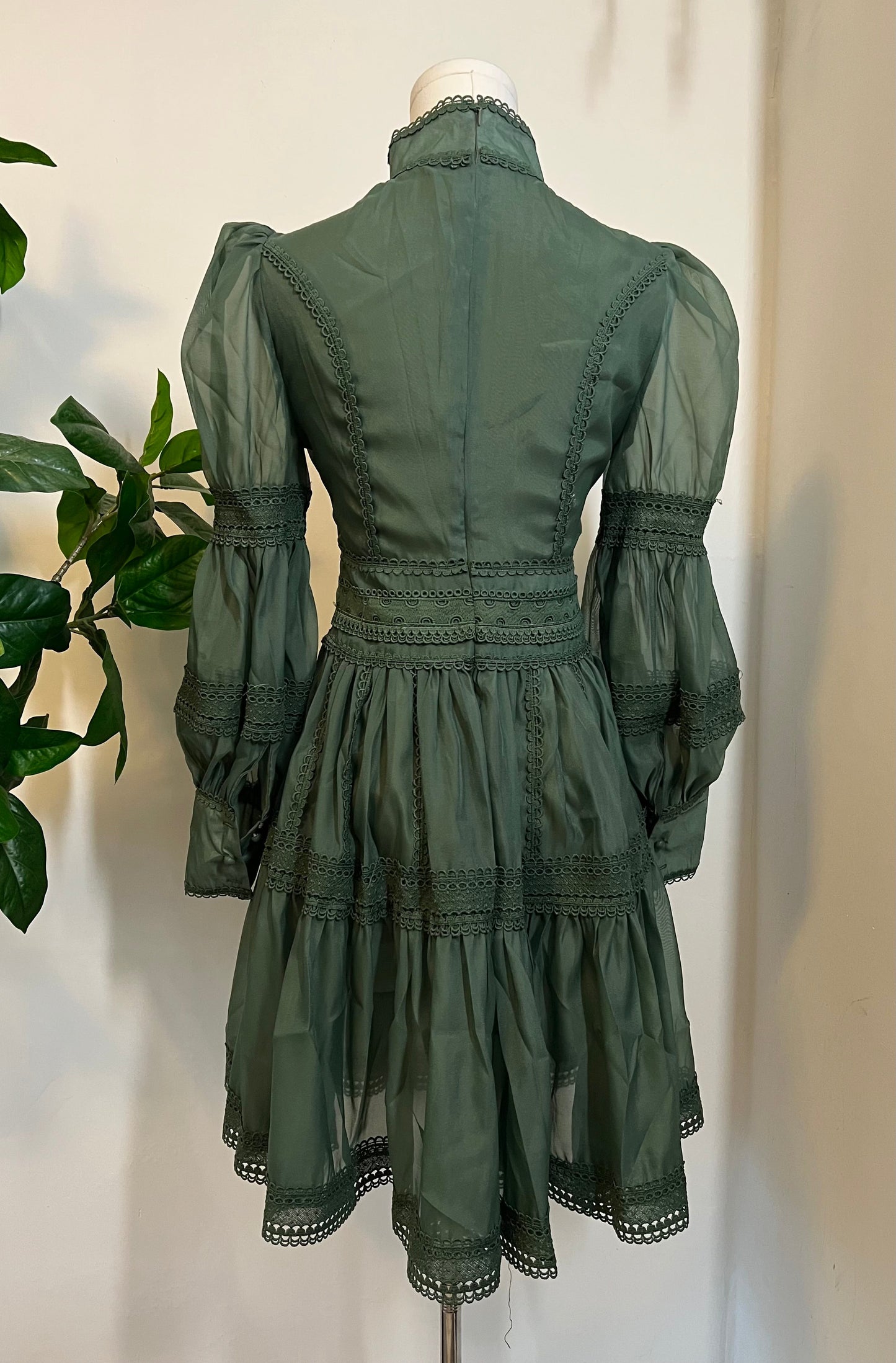 Morgana - Romantic Victorian Inspired Party Dress - SAGE - PRE-ORDER