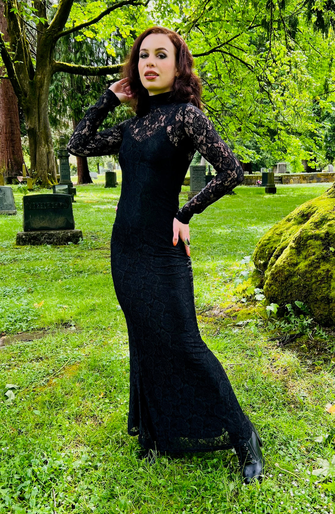 Persephone - Deadly Sheer Floral Lace Maxi dress - PRE-ORDER