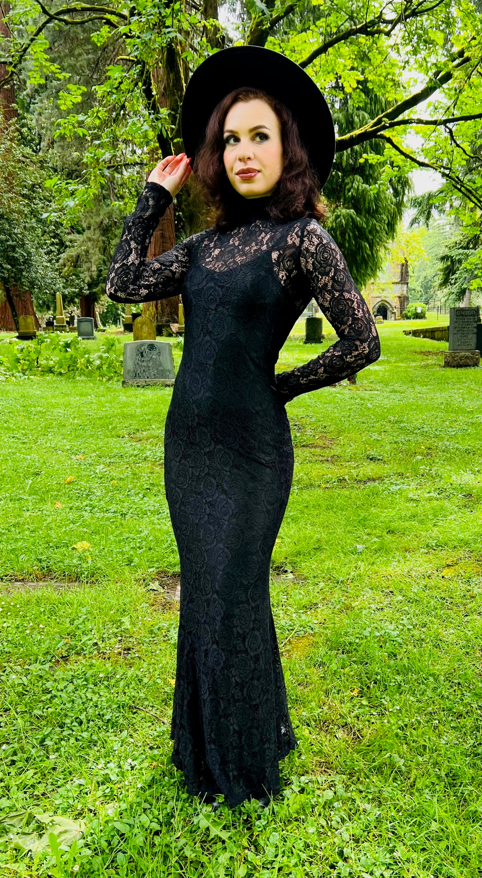 Persephone - Deadly Sheer Floral Lace Maxi dress - PRE-ORDER