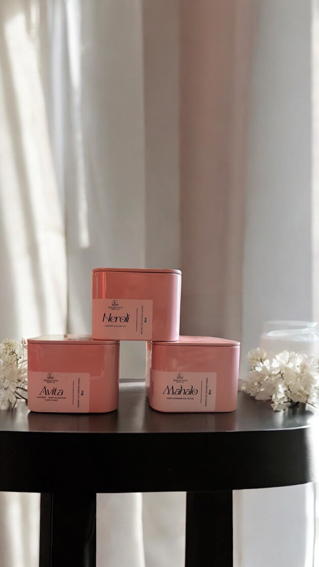 8oz Pink Tin Candles - 3 scents