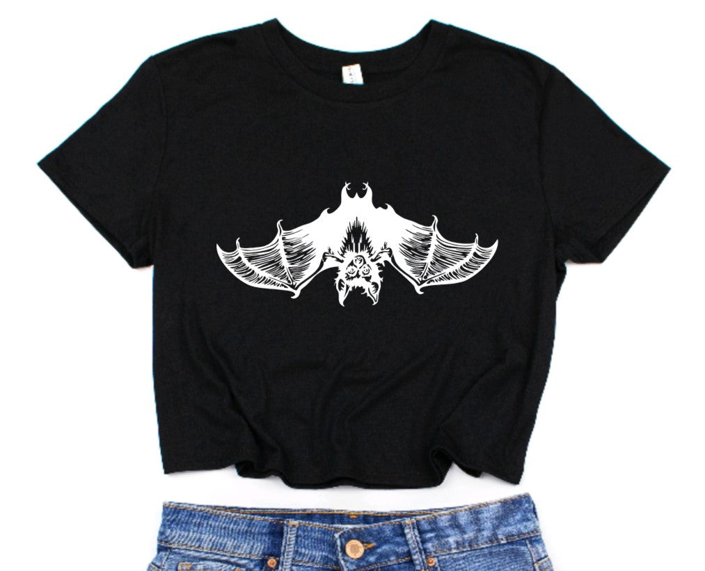 Hanging Bat Cropped T-Shirt