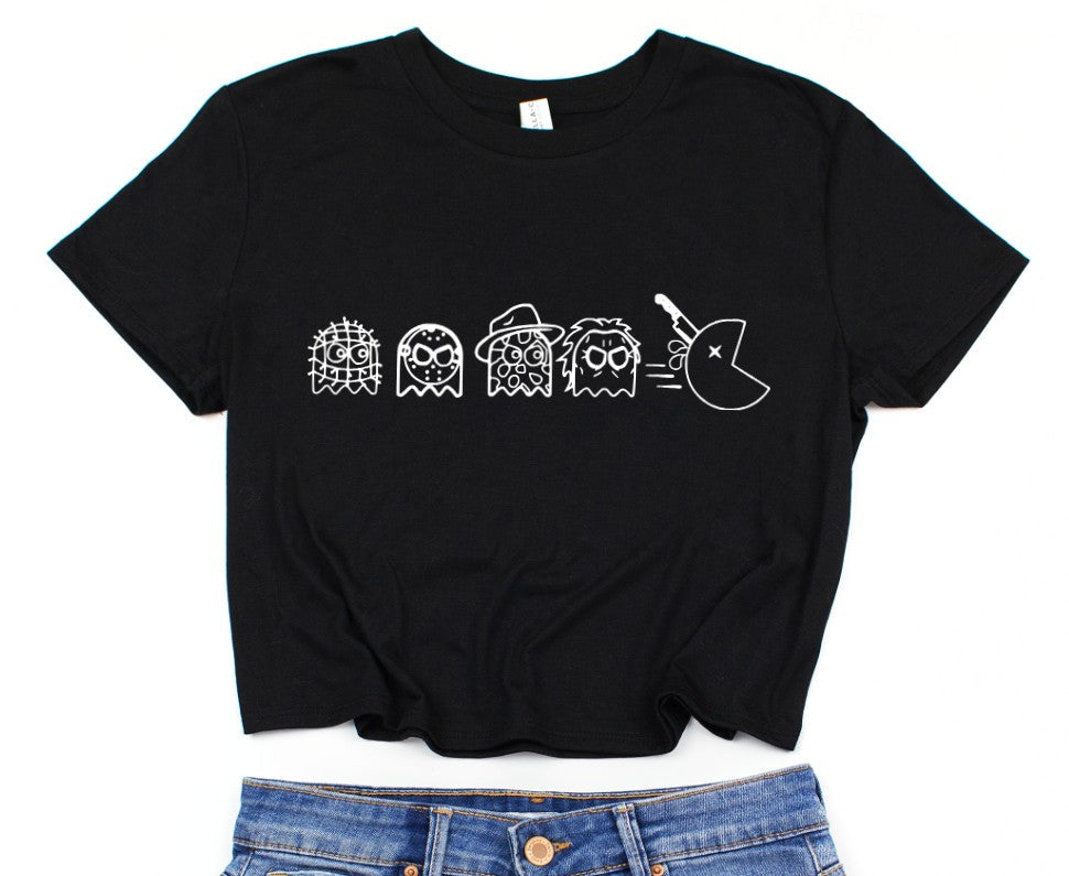 Cropped T-Shirt - Spooky pacman