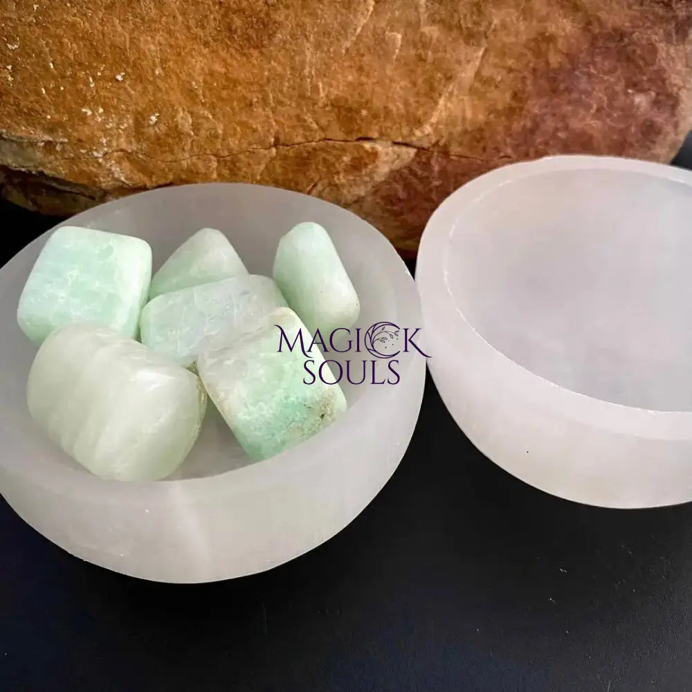 Hand Carved Selenite Crystal Charging Bowl