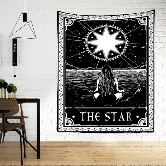 Black Tarot Cards Tapestry Wall Hanging