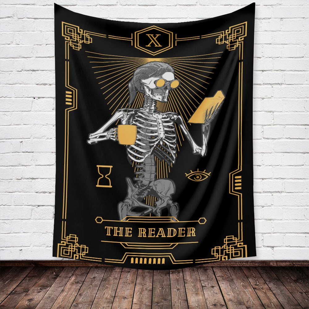 Skull Tarot Card Tapestry Wall Hanging
