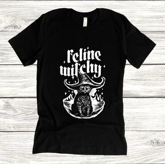 Feline Witchy - Available in T-Shirt, Pullover, Hoodie, Tank or Long Sleeve