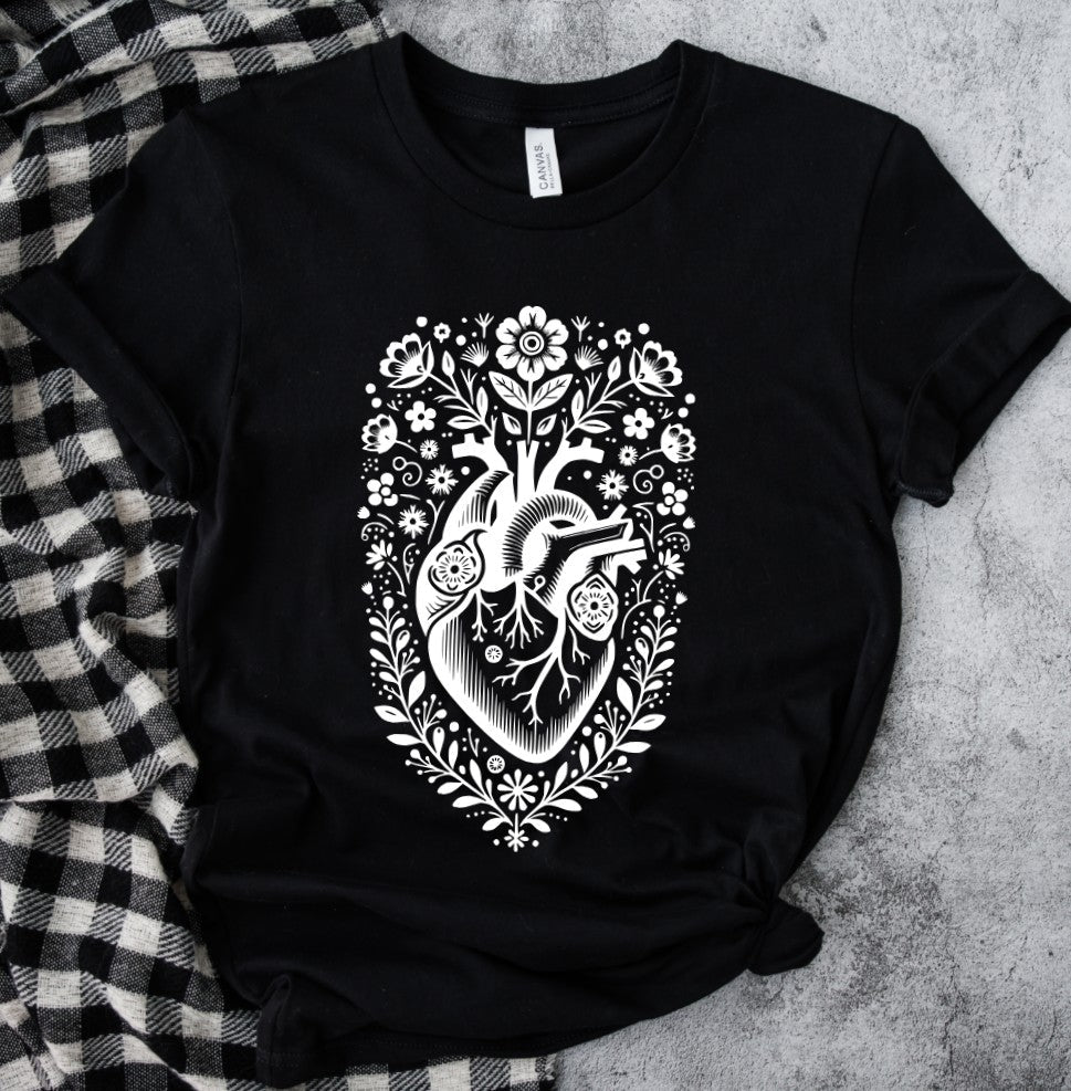 Folk Anatomic Heart - Available in T-Shirt, Pullover, Hoodie, Tank or Long Sleeve