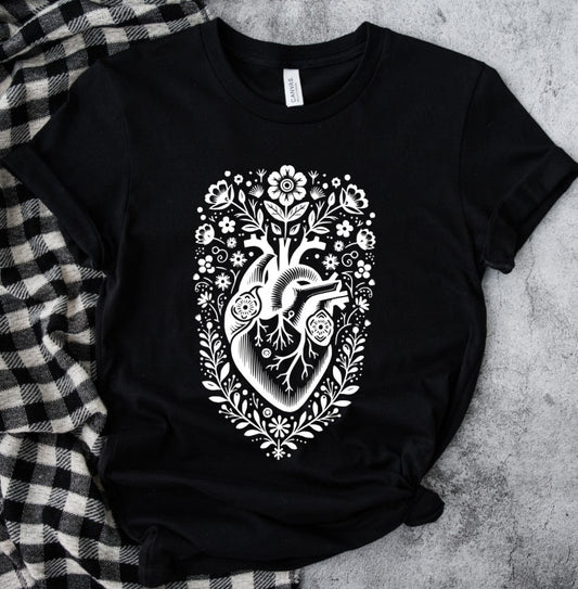 Folk Anatomic Heart - Available in T-Shirt, Pullover, Hoodie, Tank or Long Sleeve