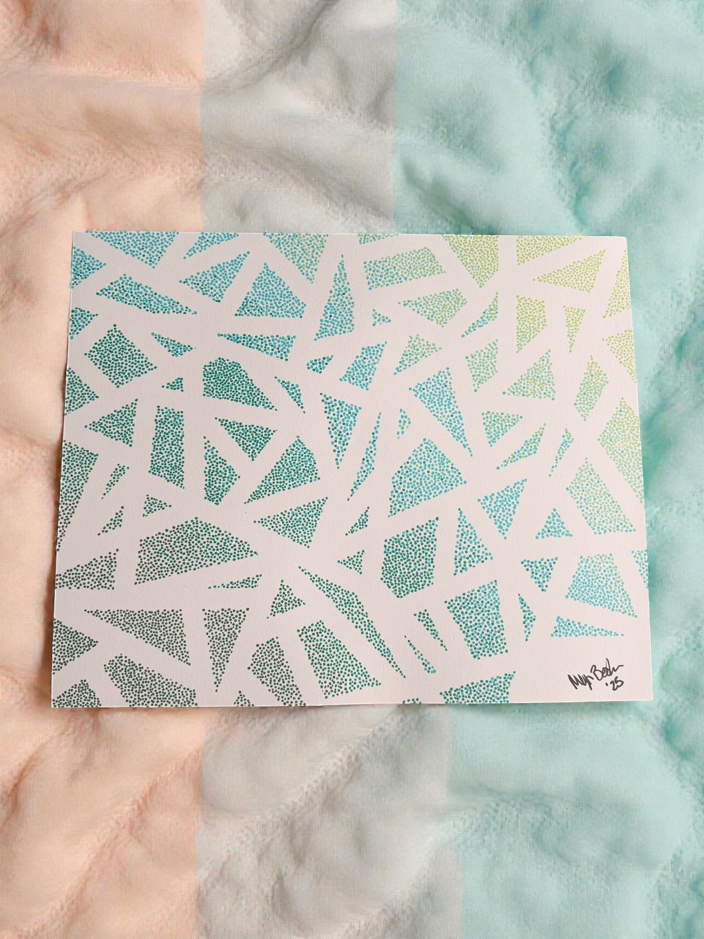 Green/Blue Dot Art by Megan Besler (1 of 1)