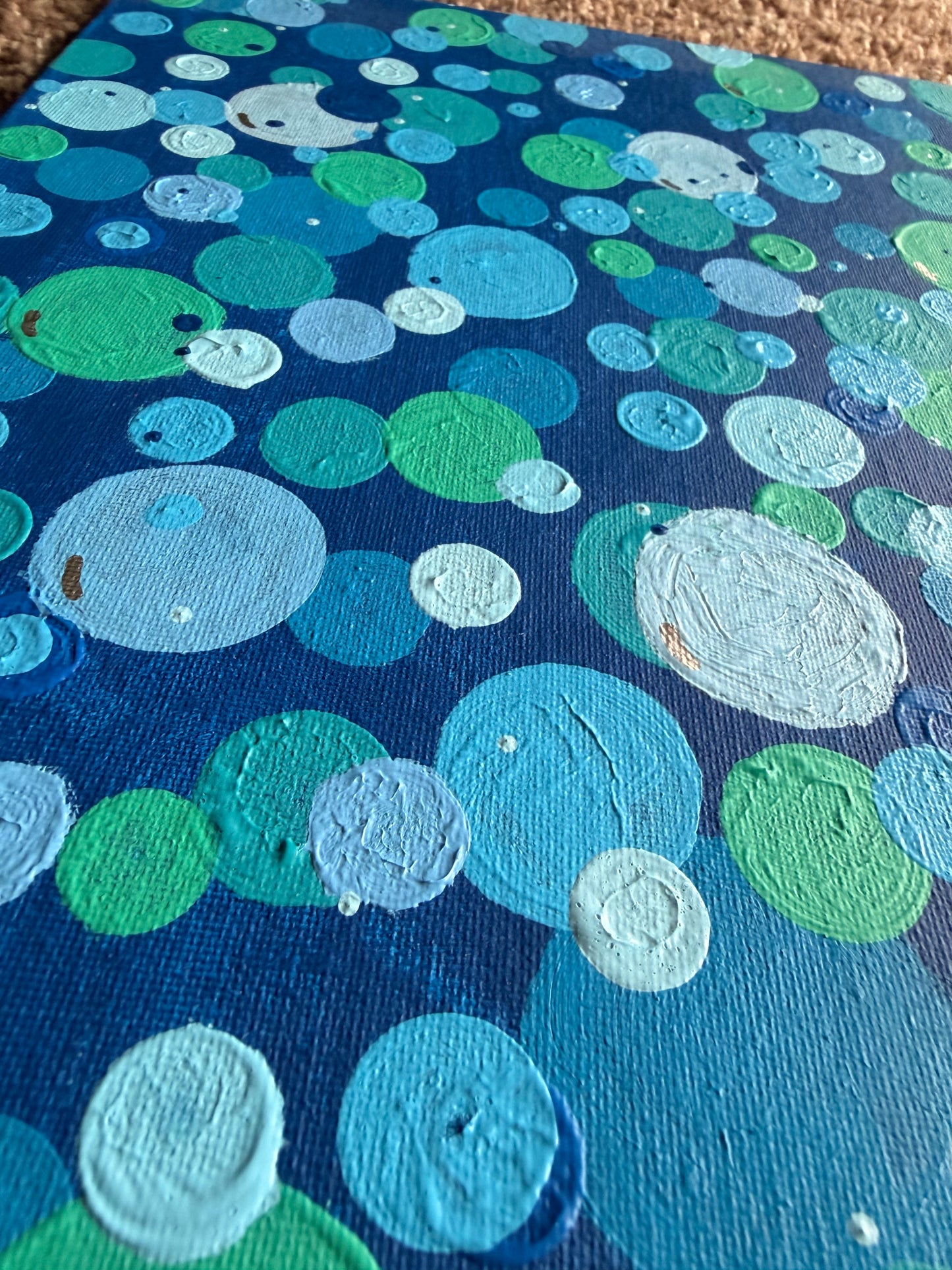 Blue Dot Canvas Painting by Megan Besler (1 of 1)