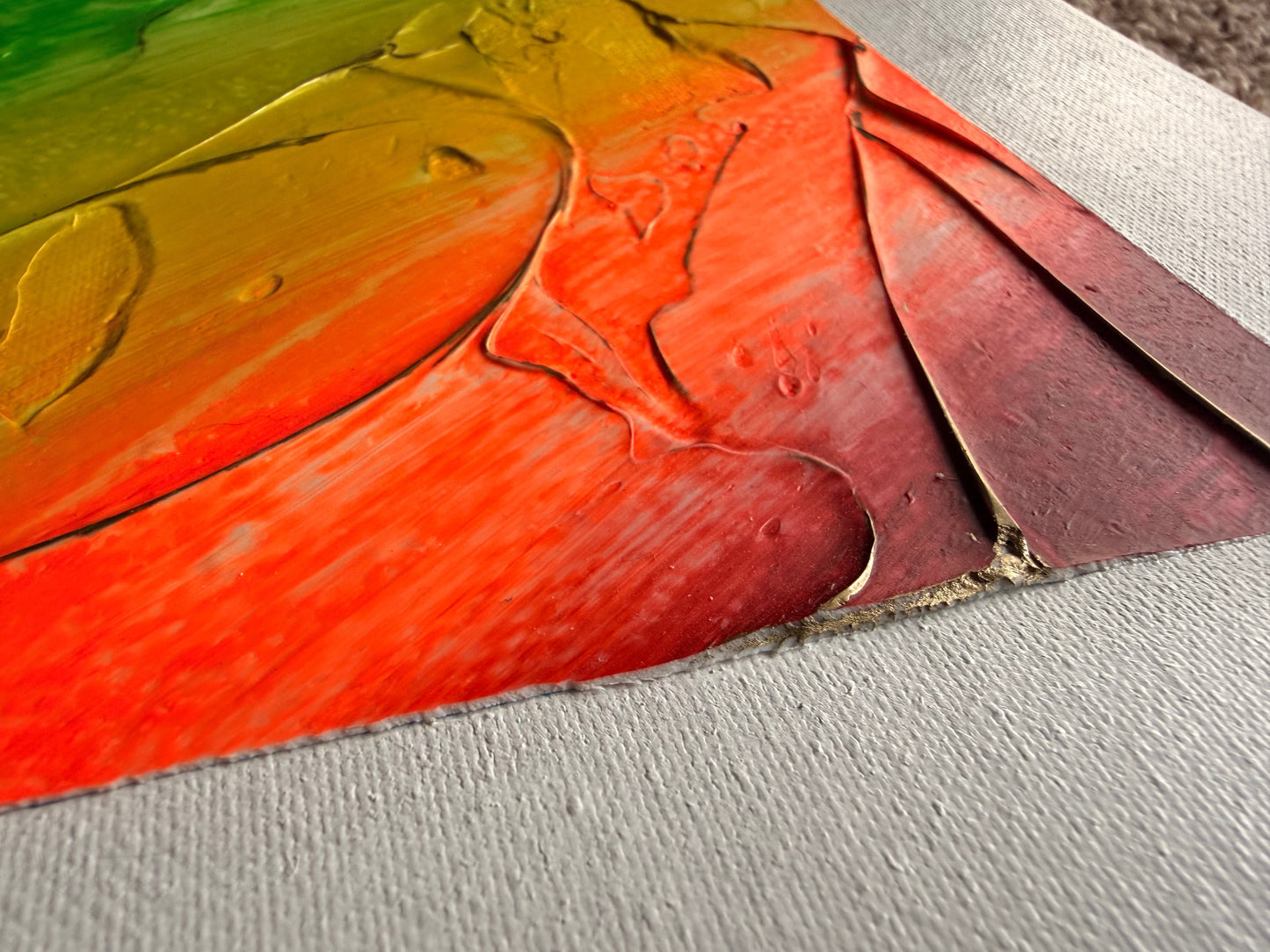 Rainbow Abstract Plaster Painting by Megan Besler (1 of 1)