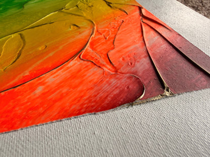 Rainbow Abstract Plaster Painting by Megan Besler (1 of 1)