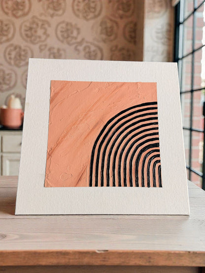 Beige Modern Rainbow Plaster Painting Art by Megan Besler (1 of 1)