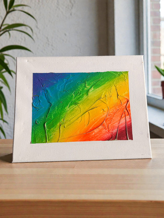 Rainbow Abstract Plaster Painting by Megan Besler (1 of 1)