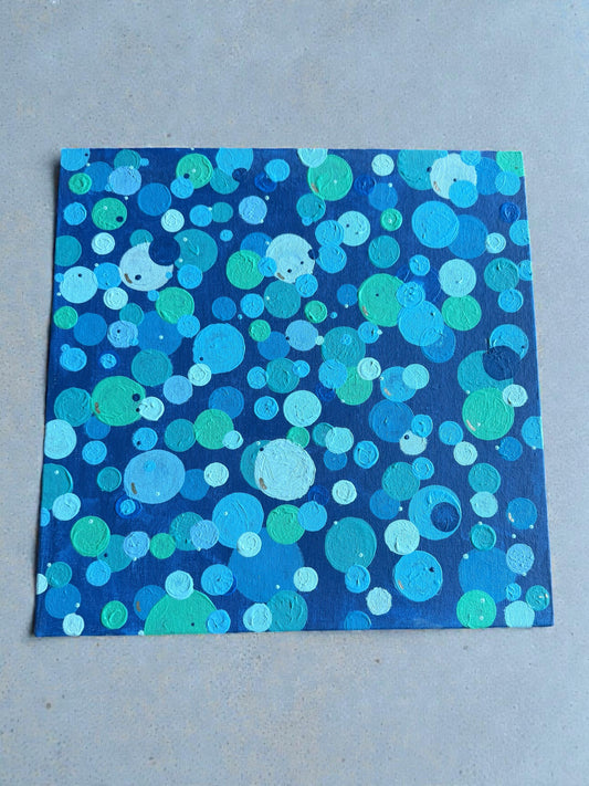 Blue Dot Canvas Painting by Megan Besler (1 of 1)