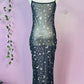 Sheer Hourglass Maxi Dress - Metallic Moon & Stars - READY to SHIP