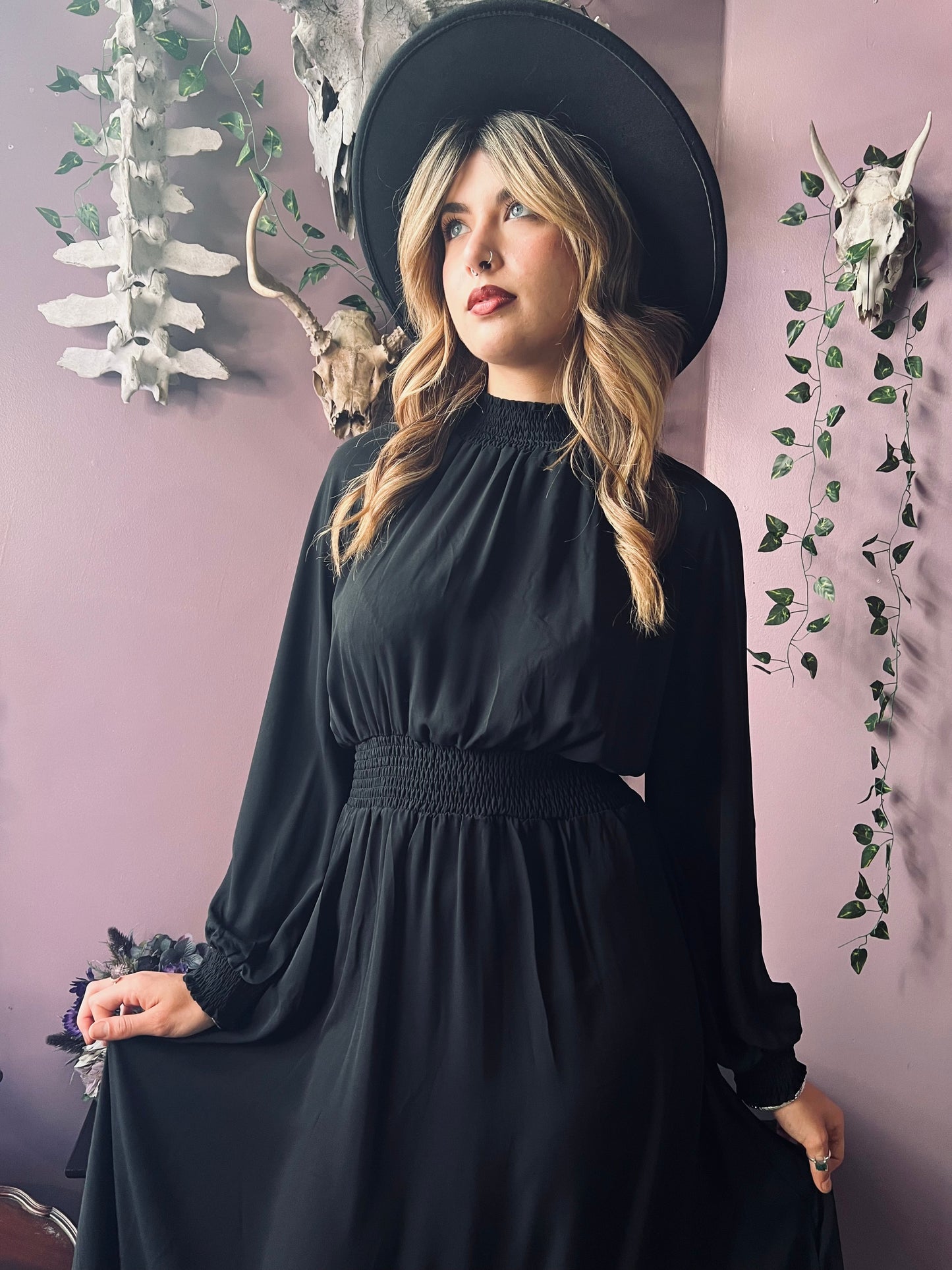 Dorothea - Classic Boho Shirred Witch Dress - READY-TO-Ship
