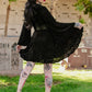 Nyx - Bell Sleeved Velvet Damask Dress with Harness - READY TO SHIP!