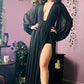 Minerva - Hauntingly Dramatic Mesh Maxi Dress with Built In Shorts  - READY TO SHIP