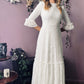 Mina - Ivory Floral Lace Bride of the Vampire Maxi Dress  - READY TO SHIP