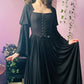 Lilith - Dark Cottage Goth Lace Up Jersey Dress - READY to SHIP