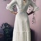 Mina - Ivory Floral Lace Bride of the Vampire Maxi Dress  - READY TO SHIP