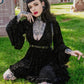 Nyx - Bell Sleeved Velvet Damask Dress with Harness - READY TO SHIP!