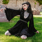 Nyx - Bell Sleeved Velvet Damask Dress with Harness - READY TO SHIP!