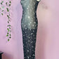 Sheer Hourglass Maxi Dress - Metallic Moon & Stars - READY to SHIP