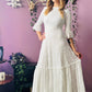 Mina - Ivory Floral Lace Bride of the Vampire Maxi Dress  - READY TO SHIP