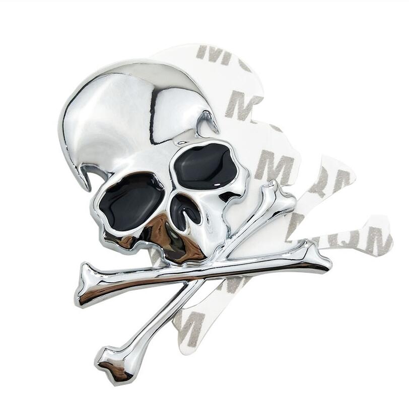 Skull n Bones 3D Chrome Car Emblem