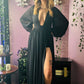 Minerva - Hauntingly Dramatic Mesh Maxi Dress with Built In Shorts  - READY TO SHIP