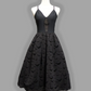 Bram - Velvet Flocked Bat Bandage Fit and Flare Dress