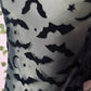 Sheer Hourglass Maxi Dress - Velvet Flocked Bats - READY TO SHIP!