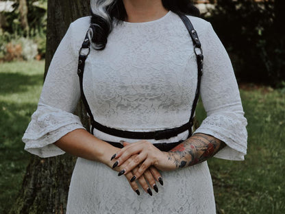 Mina - Ivory Floral Lace Bride of the Vampire Maxi Dress  - READY TO SHIP