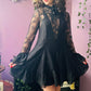 Nightshade - Dark Romantic Floral Mini Babydoll Dress  - READY to SHIP