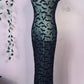 Sheer Hourglass Maxi Dress - Velvet Flocked Bats - READY TO SHIP!