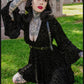 Nyx - Bell Sleeved Velvet Damask Dress with Harness - READY TO SHIP!