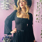 Lilith - Dark Cottage Goth Lace Up Jersey Dress - READY to SHIP