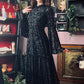 Sloane - Velvet Flocked Snake Maxi Dress with Bell Sleeves - READY-to-SHIP
