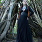 Blair - Jersey Maxi Dress with Vegan Leather Corset Waist - READY TO SHIP