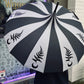 Charcoal and Black Fern Moon Umbrella