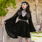 Nyx - Bell Sleeved Velvet Damask Dress with Harness - READY TO SHIP!
