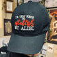 I'm only here to establish my alibi  -  Embroidered Dad Hat