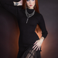 Beatrix - Curve Hugging Sweater Dress with Dreary Flared Hem - READY TO SHIP